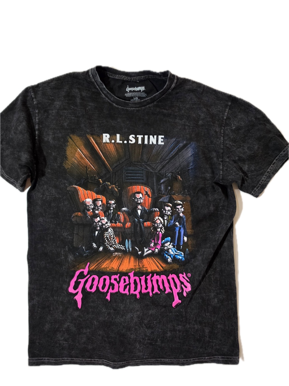 Goosebumps Shirt Mens L Black Graphic Crewneck Cotton Tagless Horror Logo